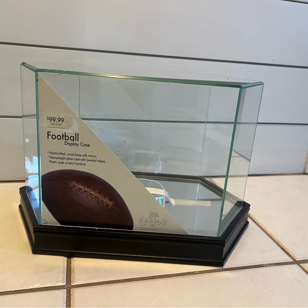 Glass Football Display Case